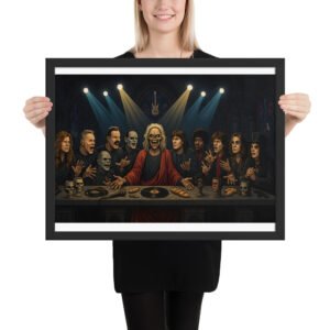 Póster con marco la ultima cena
